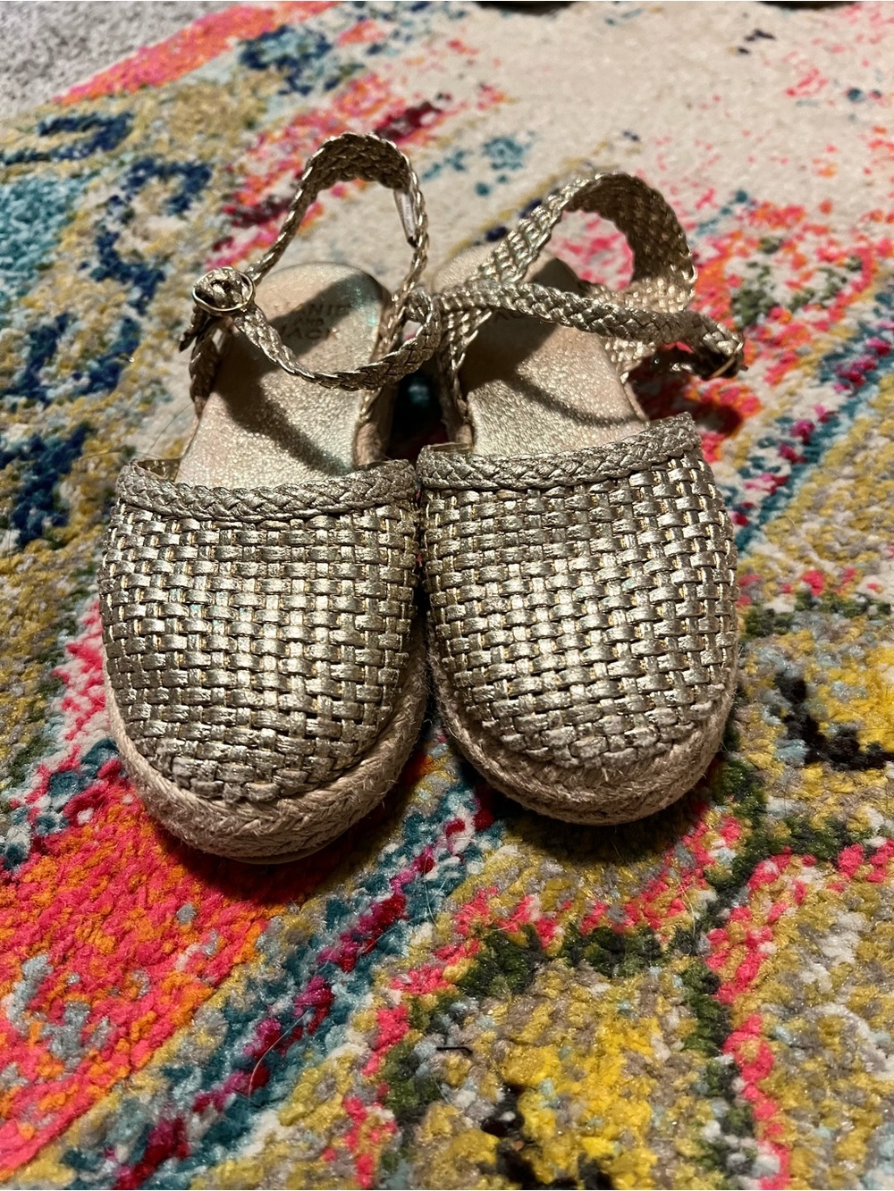 Adorable gold espadrilles by Janie & Jack, size 12